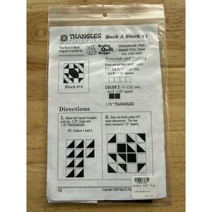 Thangles Explorations Buck A Block #1 Block #12 With Fabric